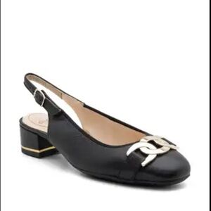 Ara Women's Gallant Slingback Black Leather, size UK 5